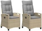 vidaXL Gartenstuhl 2 Stk Beige und Hellgrau 56 x 60 x 112 cm 42026833