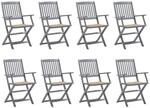 vidaXL Klappbare Gartenst&uuml;hle 8 Stk mit Kissen Massivholz Akazie 3078265