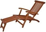 DELUKE Deckchair NINA Verstellbar Natur Eukalyptus Liegestuhl Gartenstuhl Sonnenliege