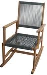 MCW Schaukelstuhl P73 Garten Akazie Holz Rope Seilgeflecht Olivgr&uuml;n