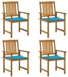 vidaXL Gartenst&uuml;hle mit Kissen 4 Stk Massivholz Akazie 3061176