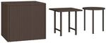 vidaXL Garten-Beistelltische 3 Stk Braun Poly Rattan 3324832