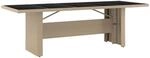 vidaXL Gartentisch mit Glasplatte Beige Poly Rattan & Hartglas 319557