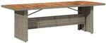 vidaXL Gartentisch mit Akazienholz-Platte Grau 240x90x75cm Poly Rattan 365596