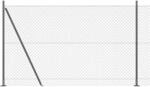 vidaXL Zaunpfosten Grau 10 x 1,6 m 40 x 40 mm Maschen Stahl und PVC 3351261