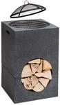 Blumfeldt Monolith Feuerschale mit Grill MGO & Stahlschale inkl. Funkenschutz