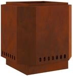 vidaXL Rauchfreier Feuerkorb Braun 48 x 48 x 51 cm Wetterfeststahl 858977