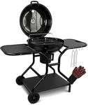 DELUKE Kugelgrill Holzkohle EUGEN mit Handschuhe Haken BBQ Grill Holzkohlegrill...