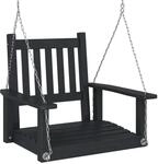 vidaXL Garten-H&auml;ngestuhl mit Metallketten Schwarz Massivholz Tanne 2149275