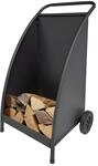 Firefix Holzwagen mit R&auml;dern Schwarz