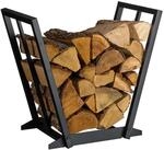 Relaxdays Kaminholzregal im V-Design Eisen Schwarz Platzsparend 55,5 cm x 62 cm x 35