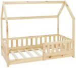 ML-Design Kinderbett 70x140 cm mit Rausfallschutz und Lattenrost Natur