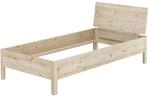 Erst-Holz Metallfreies Holzbett Einzelbett 90 x 200 cm Zirbe unbehandelt...