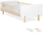 Homestyle4u Kinderbett 90x200 mit Raufallschutz Lattenrost Matratze Wei&szlig; 2801