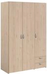 Parisot Kleiderschrank in Jackson Eiche Dreht&uuml;renschrank 3-T&uuml;rig 120 x 185 cm