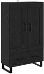 vidaXL Highboard Schwarz Eichen-Optik 69,5 x 31 x 115 cm Holzwerkstoff 882588