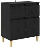 vidaXL Sideboard Schwarz Eichen-Optik 60 x 35 x 70 cm Holzwerkstoff 881211