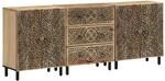 vidaXL Beistellschr&auml;nke 3 Stk 60x33x75 cm Massivholz Mango 3206306