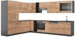 Vicco Fame-Line Eckk&uuml;che Goldkraft Eiche/Anthrazit 347 x 257 cm AP Anthrazit ohne