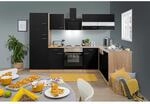 Respekta Winkelk&uuml;che KBL280ESSS 280 cm Schwarz-Eiche Sonoma S&auml;gerau Nachbildung