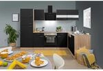 Respekta Winkelk&uuml;che KBL280ESWSC 280 cm Schwarz-Eiche Sonoma S&auml;gerau Nachbildung