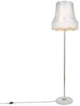 QAZQA Retro Stehleuchte Messing mit Granny Schirm Creme 45 cm Kaso