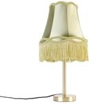 QAZQA Klassische Tischlampe Messing mit Granny Shade Gr&uuml;n 30 cm Simplo