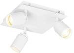 QAZQA Moderner BadezimmerSpot Wei&szlig; Quadratisch 3 Licht IP44 Ducha