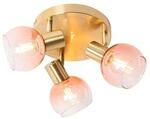 QAZQA Art Deco Deckenstrahler Gold mit Rosa Glas 3 Flammig Vidro
