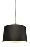QAZQA Moderne H&auml;ngelampe Bronze mit Schirm 45 cm Schwarz Combi 1