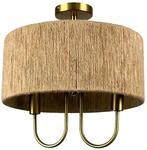 Relaxdays Deckenlampe Papierseil Eisen Natur Bronze 2-flammig 35 cm x 35 cm 1,2 kg