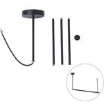 QAZQA Aufh&auml;ngungsset 2-teilig mit Stromversorgung f&uuml;r 1-Phasen-Schiene Schwarz