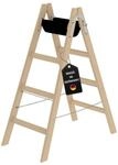 PROREGAL Sprossen-Stehleiter Holz 2 x 4 Sprossen