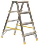 PROREGAL Metal Double Giraffe Doppelseitige-Aluminium-Stufenstehleiter 4 Stufen 86 cm