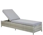Beliani Gartenliege Grau 201x65x79