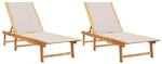 vidaXL Sonnenliegen 2 Stk Grau Massivholz Akazie und Textilene 3279249