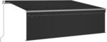 vidaXL Markise Manuell Einziehbar mit Rollo und LED 4x3 m Anthrazit 3069424