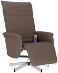vidaXL Massagesessel mit Fu&szlig;teil Braun Kunstleder Modell 2