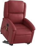 vidaXL Massagesessel mit Aufstehhilfe Wei&szlig;rot Kunstleder Modell 5