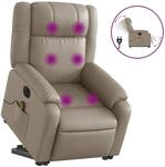 vidaXL Massagesessel mit Aufstehhilfe Elektrisch Cappuccino Kunstleder Modell 3
