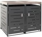 PROREGAL M&uuml;lltonnenbox 2er 125x134x84cm 80-240 Liter