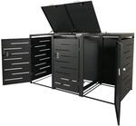 PROREGAL M&uuml;lltonnenbox 3er 116,5x197x80cm Erweiterbar Anthrazit