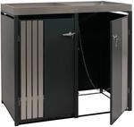 MCW 2er-M&uuml;lltonnenverkleidung O67 Anthrazit Edelstahl 125x132x84cm