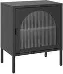 vidaXL Nachttisch Schwarz 50x35x60 cm Glas und Stahl 352997