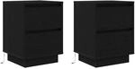vidaXL Nachttische mit LED-Leuchten 2 Stk, Schwarz 38x34x50 cm 861286