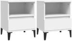 vidaXL Nachttische 2 Stk Wei&szlig; 40x35x50 cm 821811