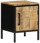 vidaXL Nachttisch Braun und Schwarz 30 x 30 x 40 cm Massivholz Mango 4019639