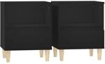 vidaXL Nachttische 2 Stk Schwarz 40x35x50 cm Modell 3