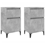 vidaXL Nachttische 2 Stk Betongrau 40x35x70 cm Modell 1