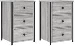 vidaXL Nachttische 2 Stk Grau Sonoma 40x36x60 cm Holzwerkstoff